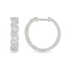 Thumbnail Image 2 of 0.45 CT. T.W. Diamond Braided Hoop Earrings in Sterling Silver