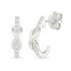 Thumbnail Image 1 of 0.23 CT. T.W. Diamond Infinity J-Hoop Earrings in Sterling Silver