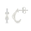 Thumbnail Image 2 of 0.23 CT. T.W. Diamond Infinity J-Hoop Earrings in Sterling Silver