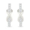 Thumbnail Image 3 of 0.23 CT. T.W. Diamond Infinity J-Hoop Earrings in Sterling Silver