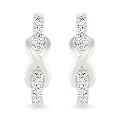 0.23 CT. T.W. Diamond Infinity J-Hoop Earrings in Sterling Silver