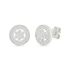 0.23 CT. T.W. Diamond Flower Circle Frame Stud Earrings in 10K White Gold