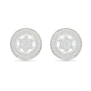 0.23 CT. T.W. Diamond Flower Circle Frame Stud Earrings in 10K White Gold