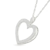 0.23 CT. T.W. Diamond Double Row Open Heart Pendant in Sterling Silver