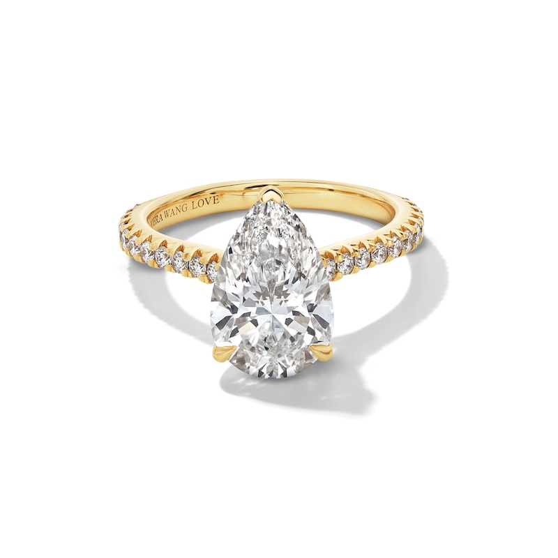 Vera Wang Love Collection 3.45 CT. T.W. Pear-Shaped Certified Lab-Created Diamond Engagement Ring in 14K Gold (F/VS2)