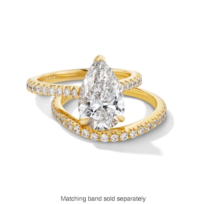 Vera Wang Love Collection 3.45 CT. T.W. Pear-Shaped Certified Lab-Created Diamond Engagement Ring in 14K Gold (F/VS2)