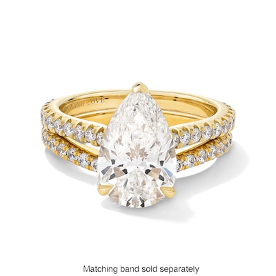 Vera Wang Love Collection 3.45 CT. T.W. Pear-Shaped Certified Lab-Created Diamond Engagement Ring in 14K Gold (F/VS2)