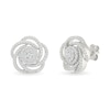 0.45 CT. T.W. Multi-Diamond Swirl Flower Stud Earrings in 10K White Gold