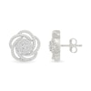 0.45 CT. T.W. Multi-Diamond Swirl Flower Stud Earrings in 10K White Gold