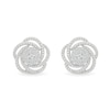 0.45 CT. T.W. Multi-Diamond Swirl Flower Stud Earrings in 10K White Gold