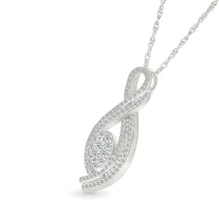 0.95 CT. T.W. Oval-Shaped Multi-Diamond Infinity Pendant in 10K White Gold