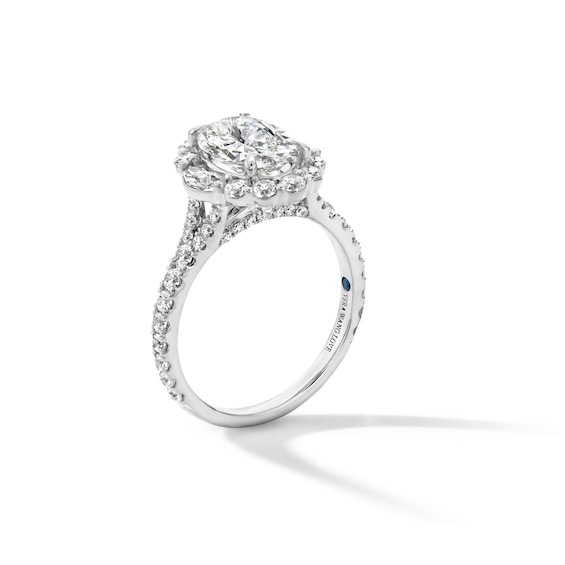 Vera Wang Love Collection 2.95 CT. T.W. Oval Certified Lab-Created Diamond Scallop Engagement Ring in 14K White Gold