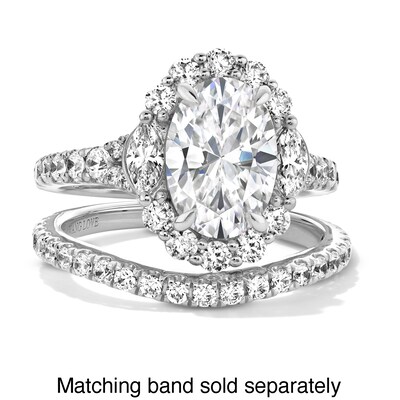 Vera Wang Love Collection 2.95 CT. T.W. Oval Certified Lab-Created Diamond Scallop Engagement Ring in 14K White Gold