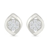 0.23 CT. T.W. Multi-Diamond Twist Frame Stud Earrings in 10K White Gold