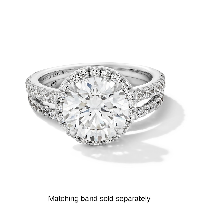 Main Image 4 of Vera Wang Love Collection 3.69 CT. T.W. Certified Lab-Created Diamond Frame Engagement Ring in 14K White Gold (F/VS2)