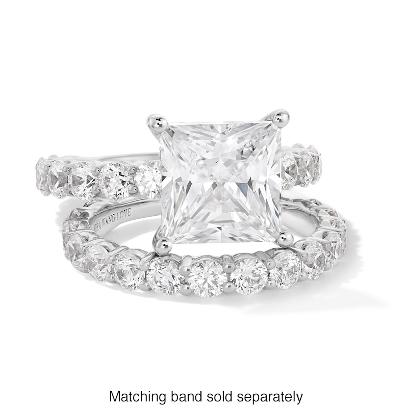 Main Image 4 of Vera Wang Love Collection 5.45 CT. T.W. Princess-Cut Certified Lab-Created Diamond Engagement Ring in 14K White Gold