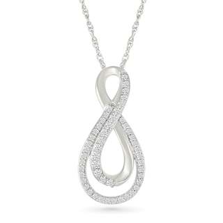 0.23 CT. T.W. Diamond Double Infinity Twist Pendant in Sterling Silver