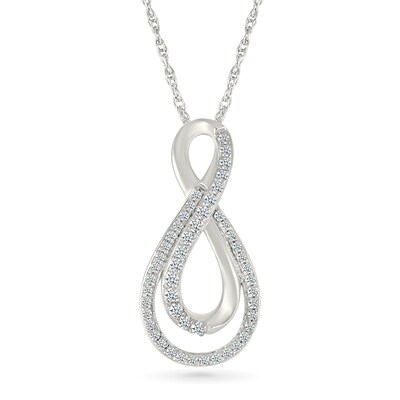 0.23 CT. T.W. Diamond Double Infinity Twist Pendant in Sterling Silver