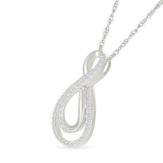 0.23 CT. T.W. Diamond Double Infinity Twist Pendant in Sterling Silver