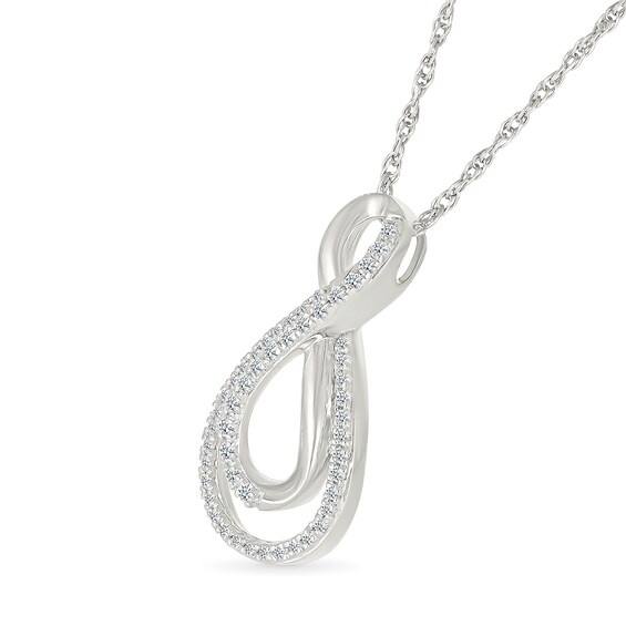 0.23 CT. T.W. Diamond Double Infinity Twist Pendant in Sterling Silver