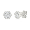 0.23 CT. T.W. Diamond Flower Stud Earrings in 10K White Gold