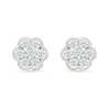 0.23 CT. T.W. Diamond Flower Stud Earrings in 10K White Gold