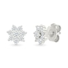 Thumbnail Image 1 of 0.23 CT. T.W. Diamond Flower Stud Earrings in Sterling Silver