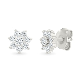 0.23 CT. T.W. Diamond Flower Stud Earrings in Sterling Silver