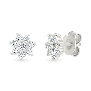 0.23 CT. T.W. Diamond Flower Stud Earrings in Sterling Silver