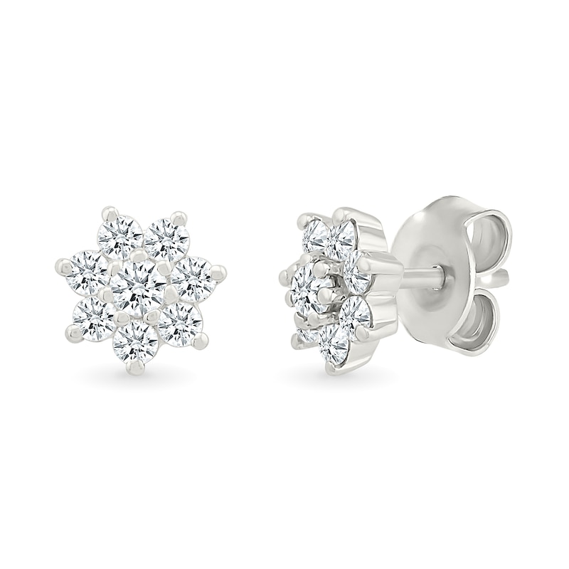 0.23 CT. T.W. Diamond Flower Stud Earrings in Sterling Silver