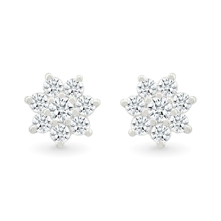 0.23 CT. T.W. Diamond Flower Stud Earrings in Sterling Silver