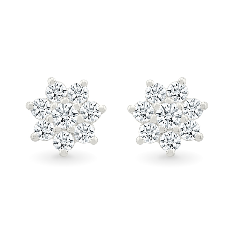 0.23 CT. T.W. Diamond Flower Stud Earrings in Sterling Silver