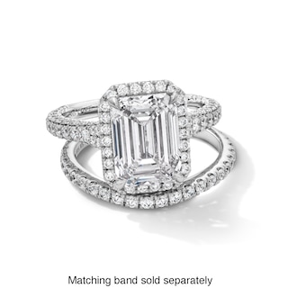 Vera Wang Love Collection 4.95 CT. T.W. Emerald Certified Lab-Created Diamond Frame Engagement Ring in 14K White Gold