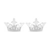 Thumbnail Image 2 of Enchanted Disney 0.085 CT. T.W. Diamond Crown Stud Earrings in Sterling Silver