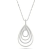 Thumbnail Image 1 of 0.23 CT. T.W. Diamond Quad Teardrop Loop Pendant in Sterling Silver