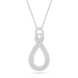 0.29 CT. T.W. Diamond Double-Infinity Pendant in 10K White Gold