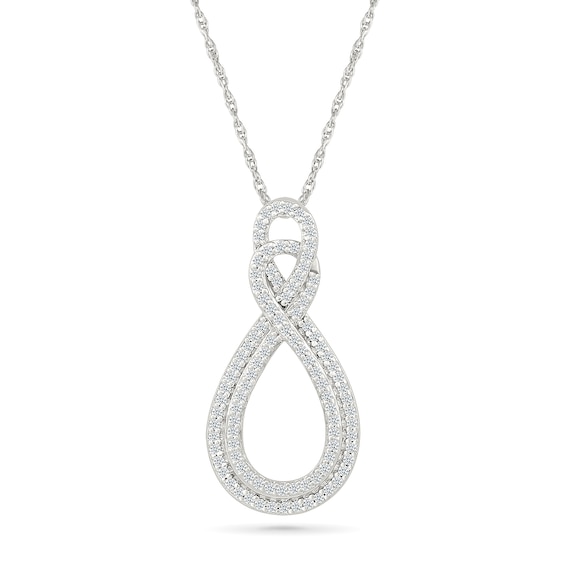 0.29 CT. T.W. Diamond Double-Infinity Pendant in 10K White Gold