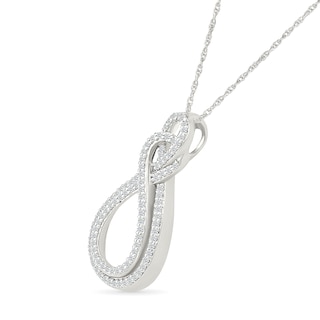 0.29 CT. T.W. Diamond Double-Infinity Pendant in 10K White Gold