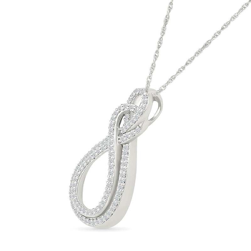 Main Image 2 of 0.29 CT. T.W. Diamond Double-Infinity Pendant in 10K White Gold