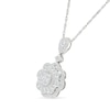 Thumbnail Image 2 of 0.95 CT. T.W. Diamond Flower Pendant in 10K White Gold