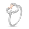 Disney Treasures Minnie Mouse 0.145 CT. T.W. Diamond Outline Ring in Sterling Silver and 10K Rose Gold - Size 7