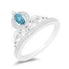 Thumbnail Image 1 of Enchanted Disney Cinderella Oval London Blue Topaz and 0.085 CT. T.W. Diamond Carriage Tiara Ring in Sterling Silver