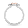 Disney Treasures Minnie Mouse 0.085 CT. T.W. Diamond Ears Ring in Sterling Silver and 10K Rose Gold - Size 7