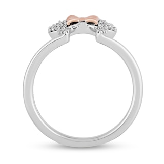 Disney Treasures Minnie Mouse 0.085 CT. T.W. Diamond Ears Ring in Sterling Silver and 10K Rose Gold - Size 7