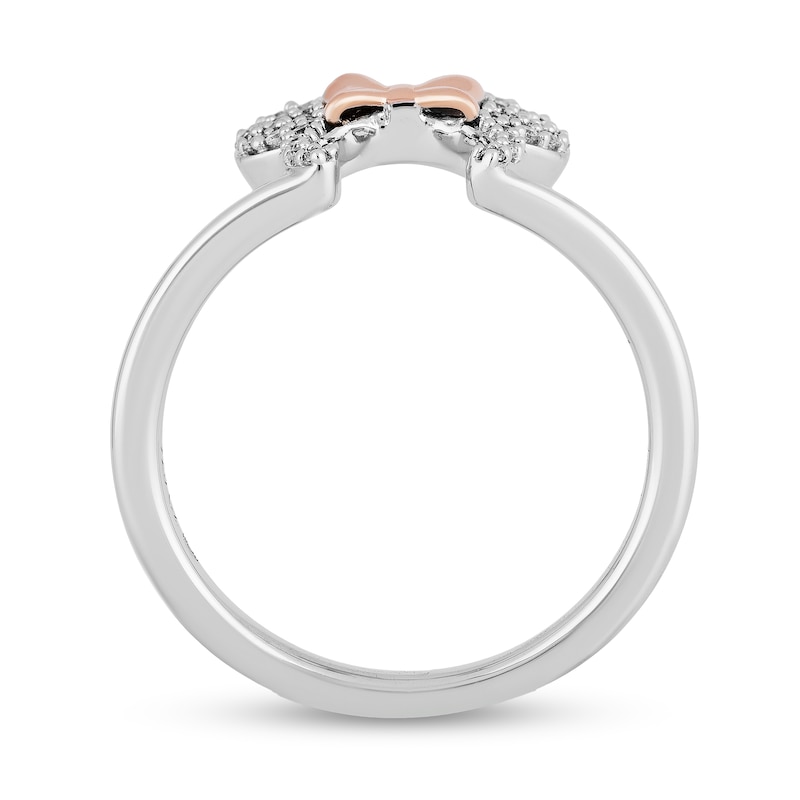 Main Image 3 of Disney Treasures Minnie Mouse 0.085 CT. T.W. Diamond Ears Ring in Sterling Silver and 10K Rose Gold - Size 7