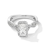 1.37 CT. T.W. Elongated Radiant-Cut Certified Lab-Created Diamond Frame Twist Shank Engagement Ring in 14K White Gold