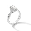 Thumbnail Image 3 of 1.37 CT. T.W. Elongated Radiant-Cut Certified Lab-Created Diamond Frame Twist Shank Engagement Ring in 14K White Gold