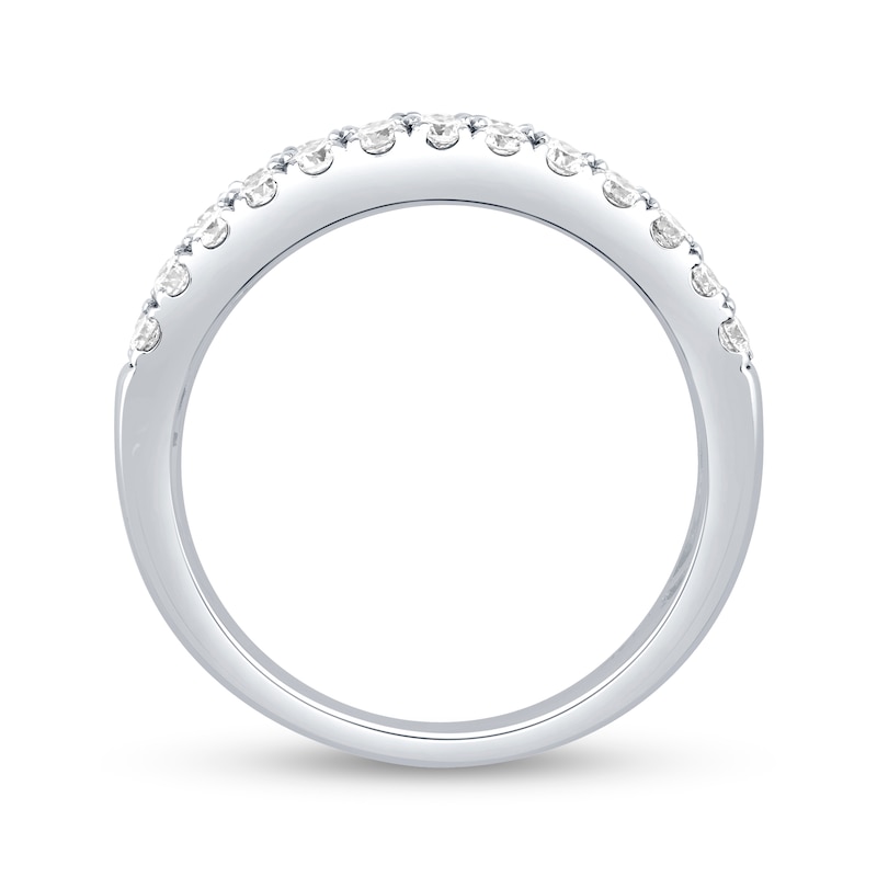 Main Image 2 of 1.95 CT. T.W. Princess-Cut and Round Diamond Multi-Row Anniversary Band in 14K White Gold