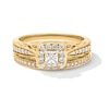 Thumbnail Image 1 of Perfect Fit 0.50 CT. T.W. Princess-Cut Diamond Cushion Frame Vintage-Style Bridal Set in 10K Gold