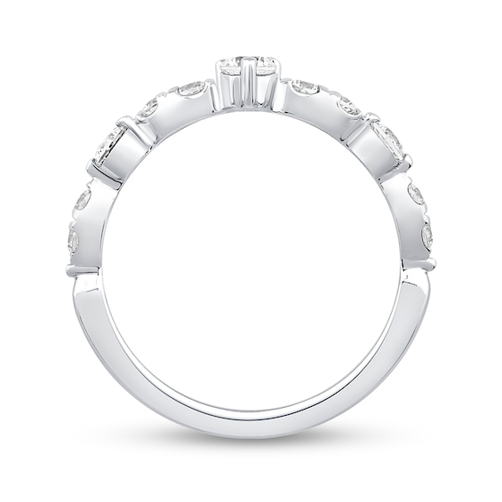 0.58 CT. T.W. Diamond Contour Band in 14K White Gold